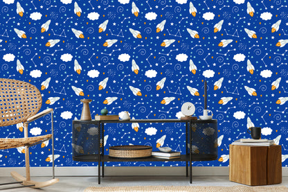 Wallpaper Space Rockets And Hearts