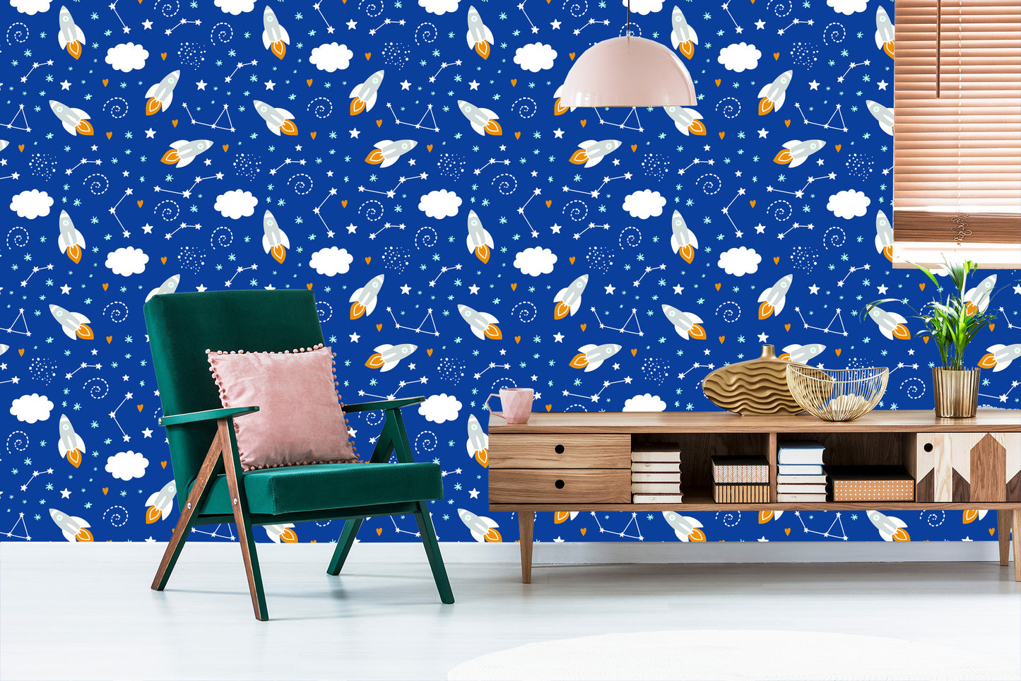 Wallpaper Space Rockets And Hearts