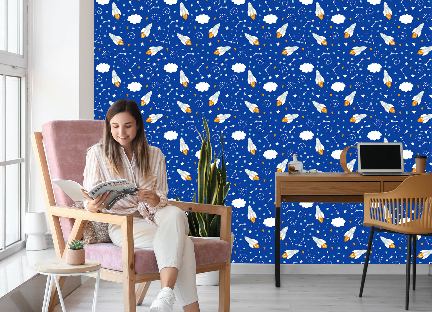 Wallpaper Space Rockets And Hearts