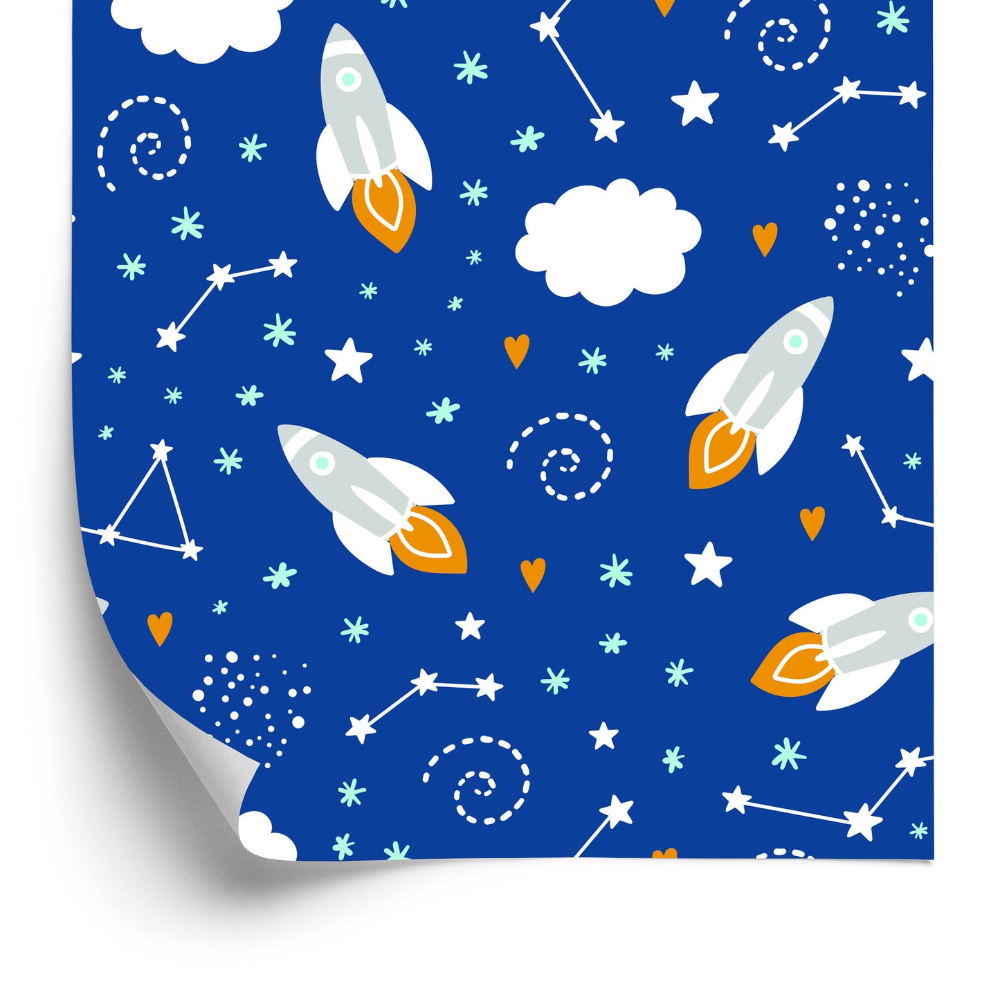Wallpaper Space Rockets And Hearts
