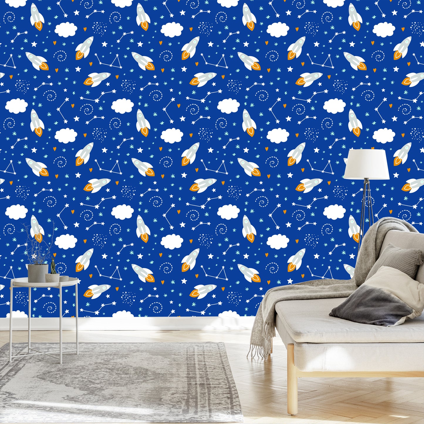 Wallpaper Space Rockets And Hearts