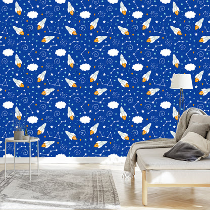 Wallpaper Space Rockets And Hearts