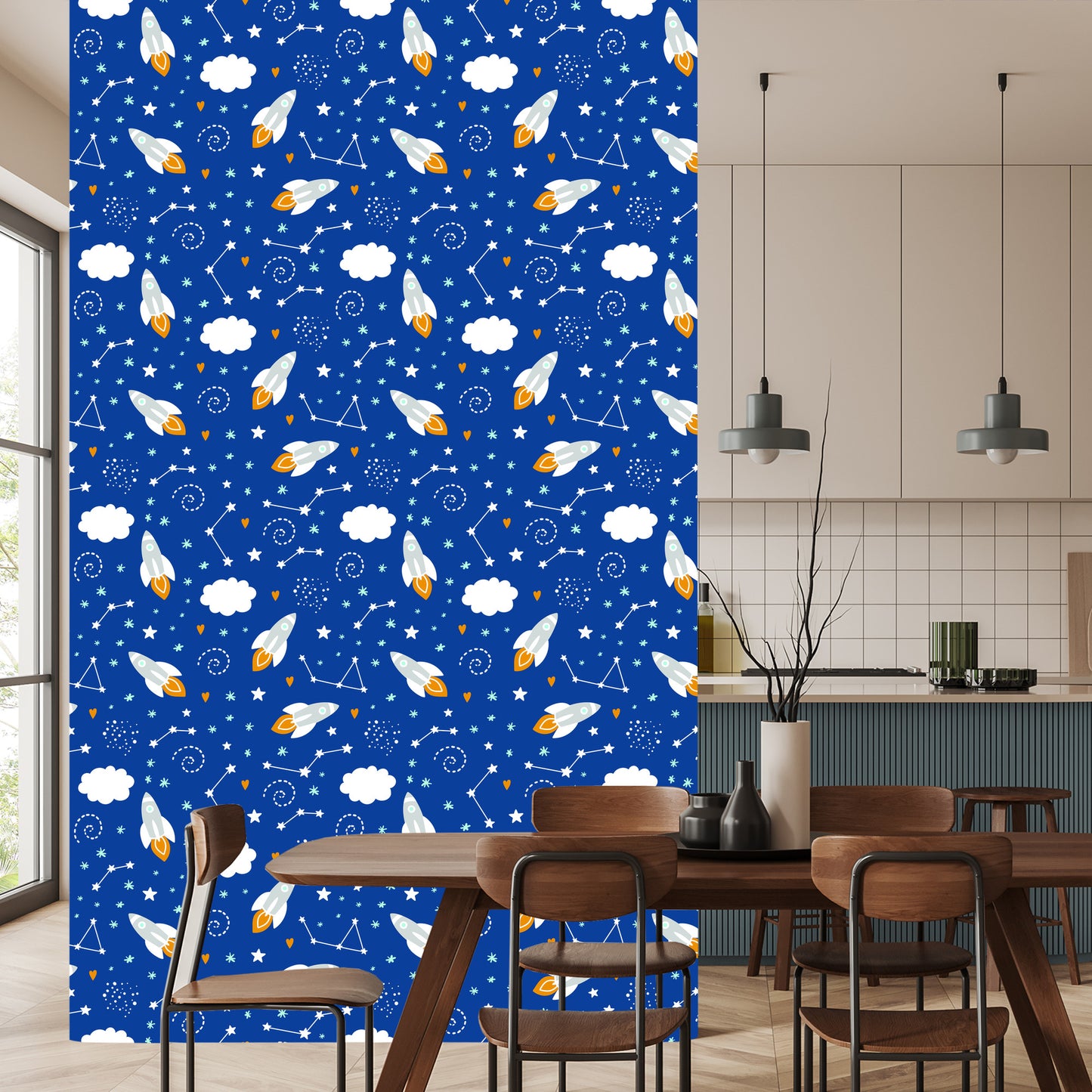 Wallpaper Space Rockets And Hearts
