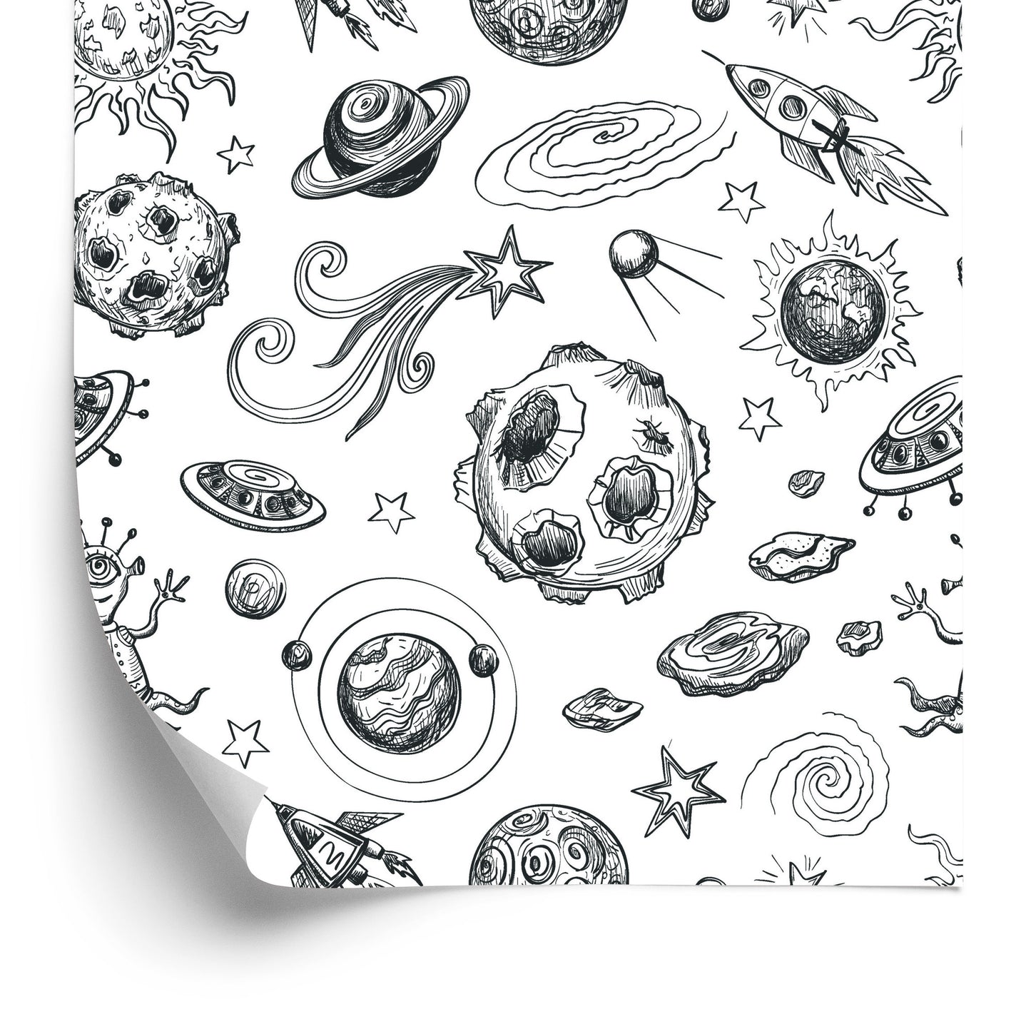 Wallpaper Black And White Cosmos