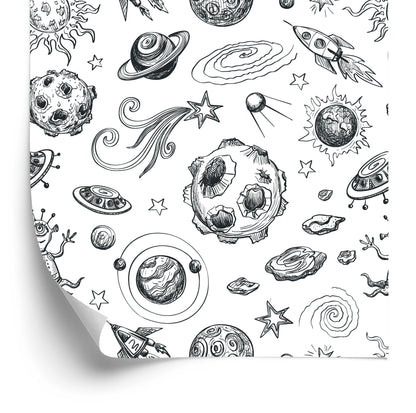 Wallpaper Black And White Cosmos