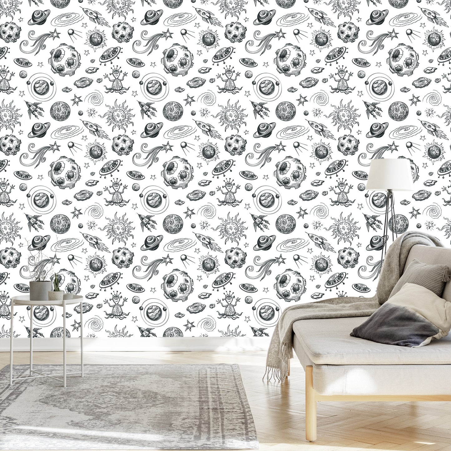 Wallpaper Black And White Cosmos
