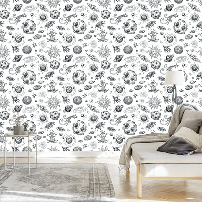 Wallpaper Black And White Cosmos