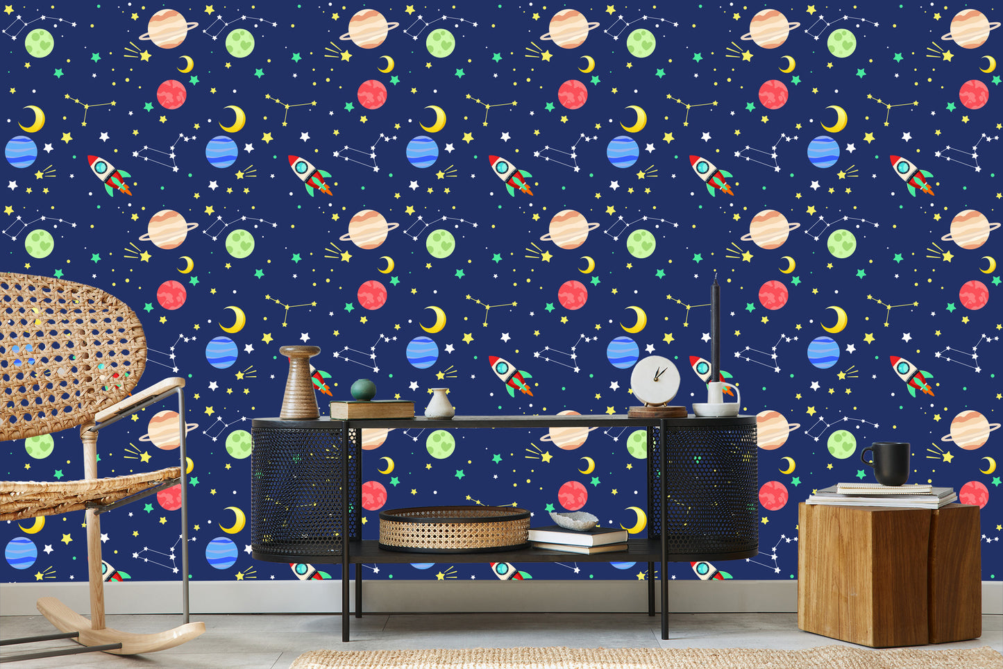 Wallpaper Colorful Space Rockets