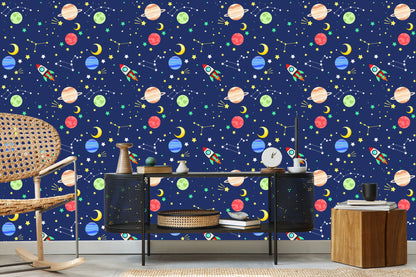 Wallpaper Colorful Space Rockets