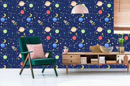 Wallpaper Colorful Space Rockets