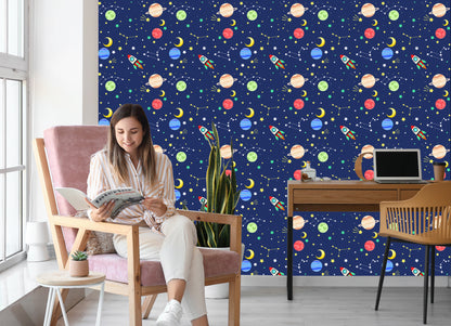 Wallpaper Colorful Space Rockets