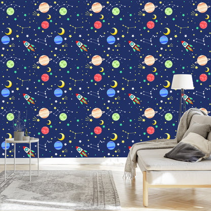 Wallpaper Colorful Space Rockets