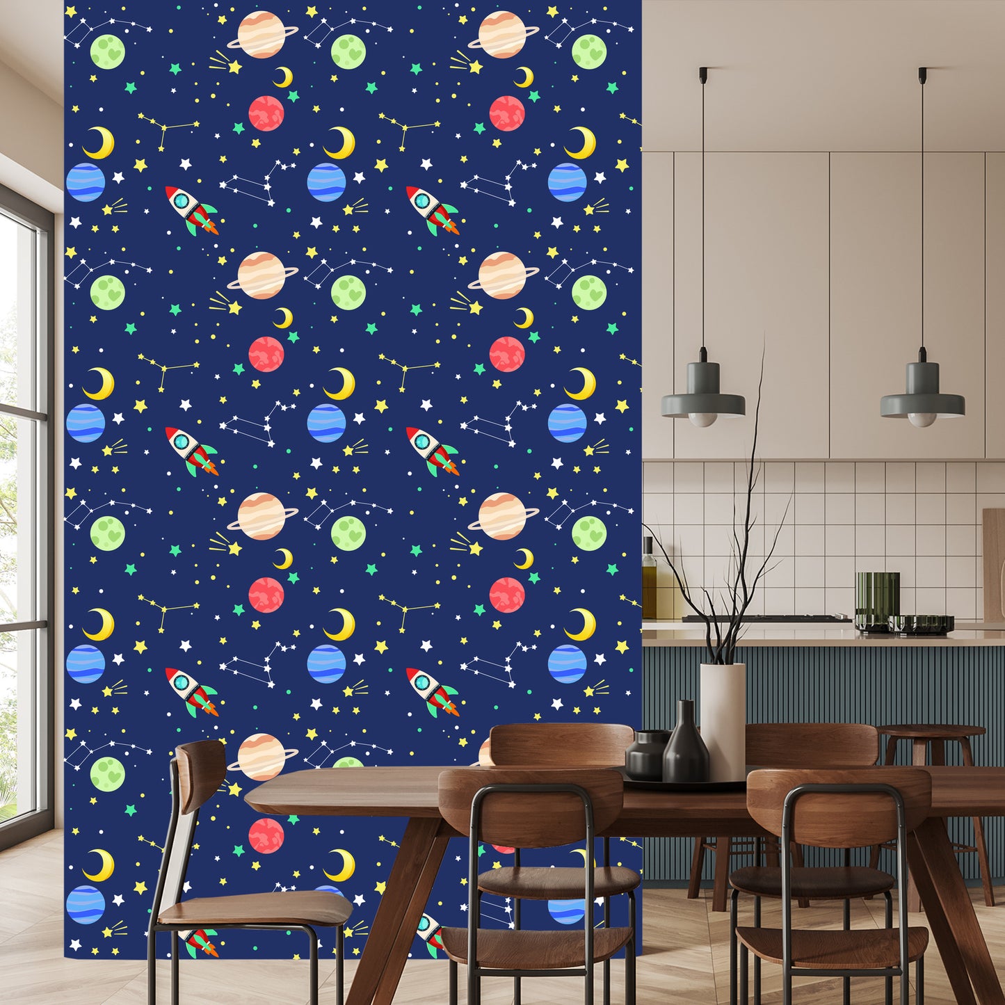 Wallpaper Colorful Space Rockets
