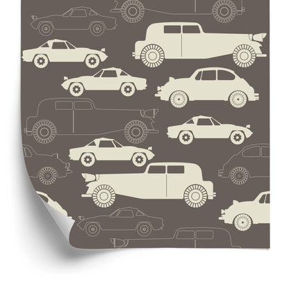 Wallpaper For Children - Cars In Retro Style