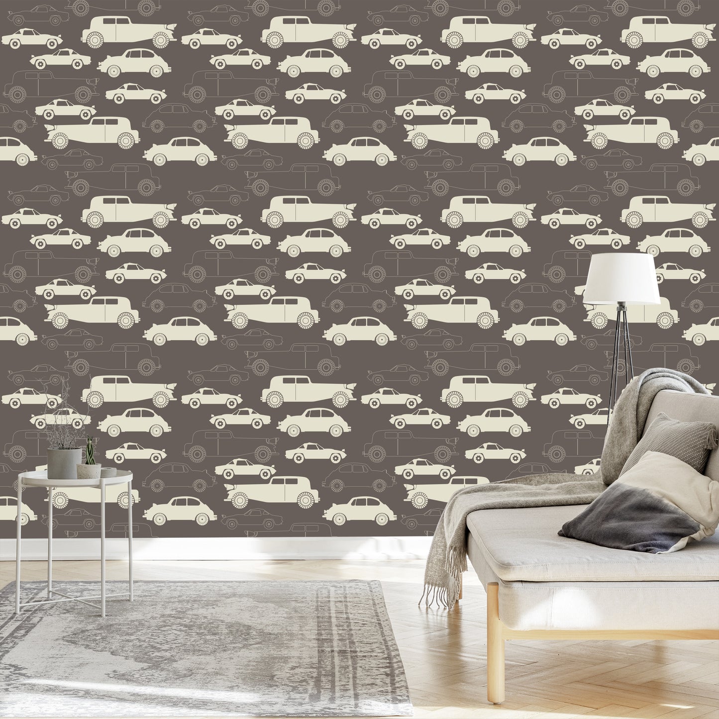 Wallpaper For Children - Cars In Retro Style