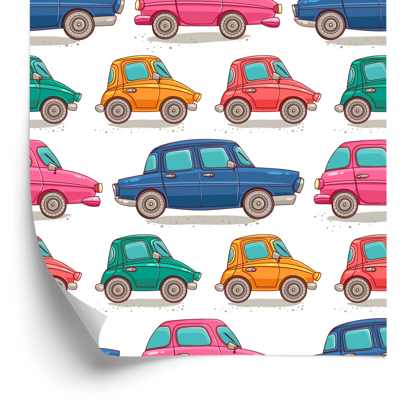 Wallpaper For Children - Colorful Toy Cars Like From Cartoons