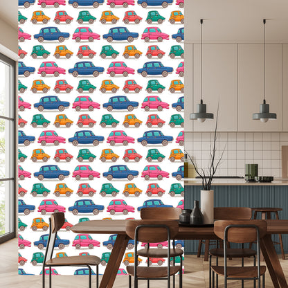 Wallpaper For Children - Colorful Toy Cars Like From Cartoons