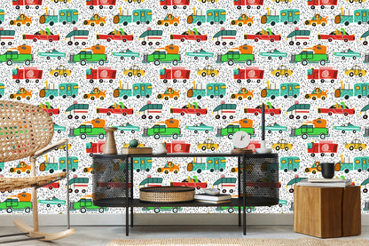 Wallpaper Colorful Animal Cars For Baby's Room