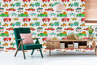 Wallpaper Colorful Animal Cars For Baby's Room