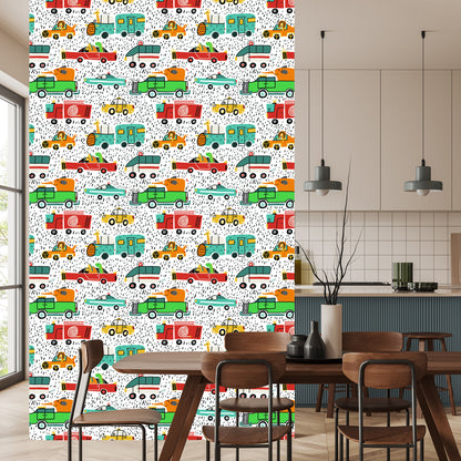 Wallpaper Colorful Animal Cars For Baby's Room