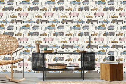 Wallpaper Cars Tree Animals For Baby's Room