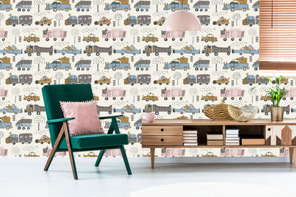 Wallpaper Cars Tree Animals For Baby's Room