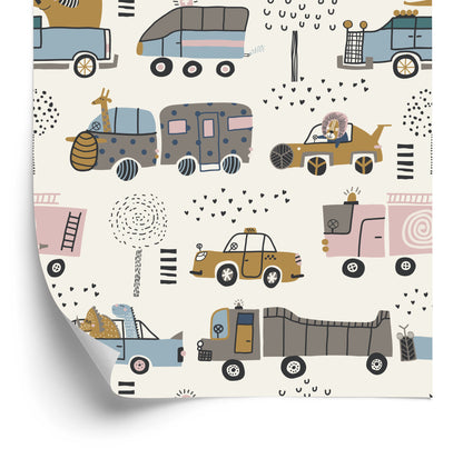 Wallpaper Cars Tree Animals For Baby's Room