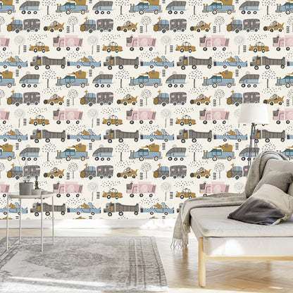 Wallpaper Cars Tree Animals For Baby's Room