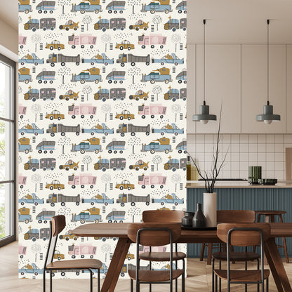 Wallpaper Cars Tree Animals For Baby's Room