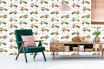 Wallpaper Trees, Trucks, Lorries, Children's Room