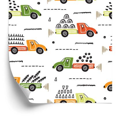 Wallpaper Trees, Trucks, Lorries, Children's Room