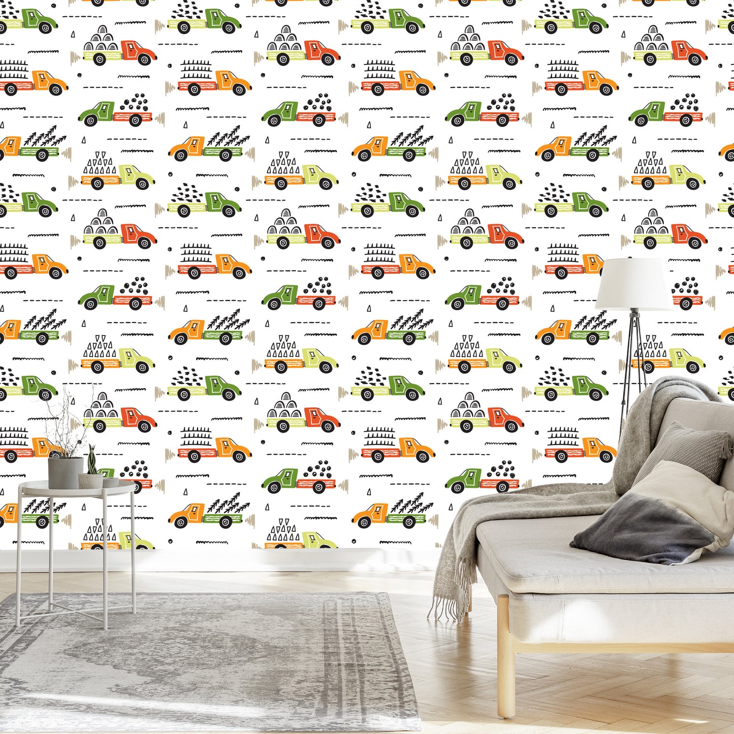 Wallpaper Trees, Trucks, Lorries, Children's Room