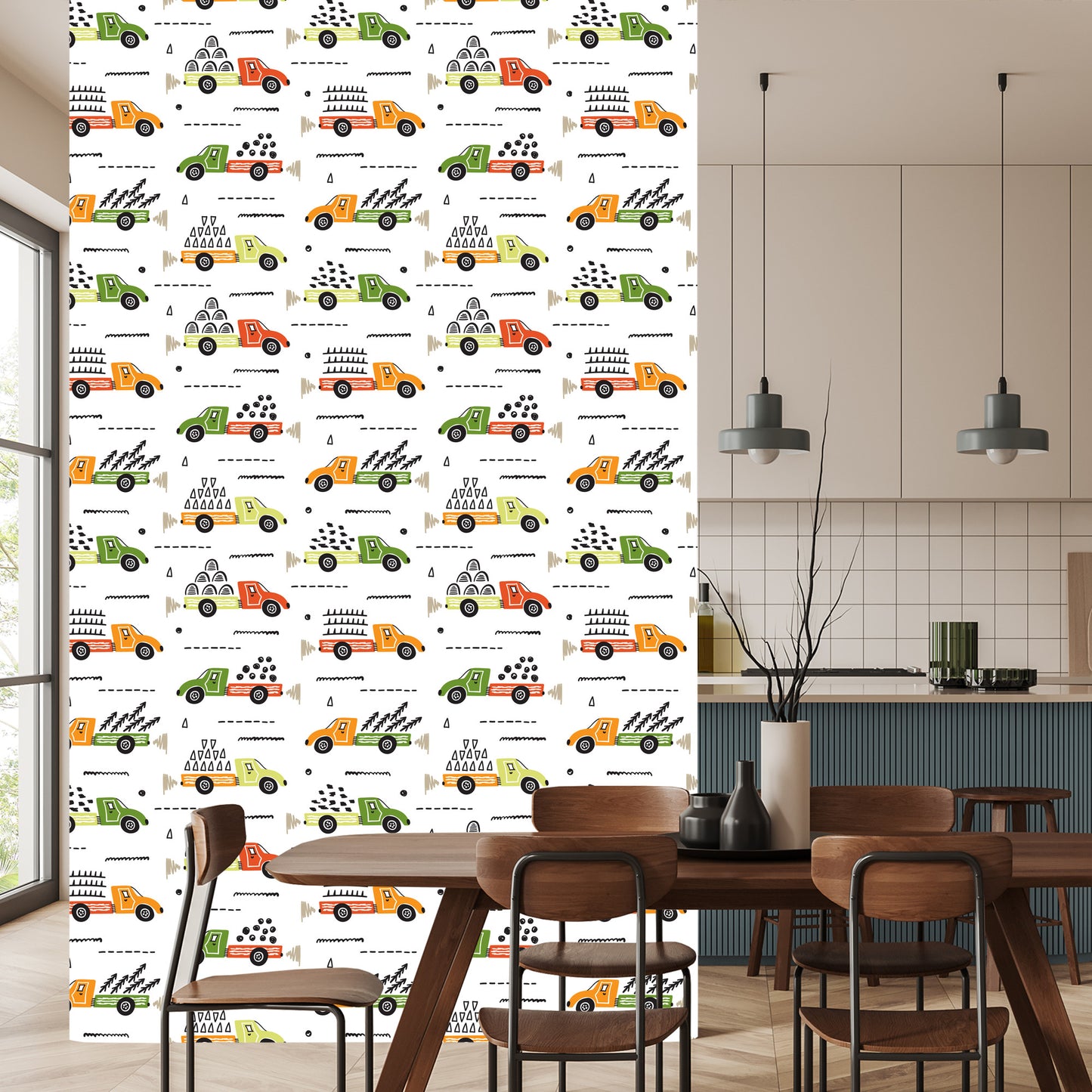Wallpaper Trees, Trucks, Lorries, Children's Room