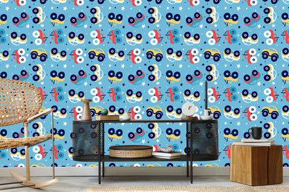 Wallpaper Colorful Star Cars For A Child's Room