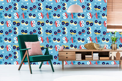 Wallpaper Colorful Star Cars For A Child's Room