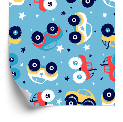 Wallpaper Colorful Star Cars For A Child's Room