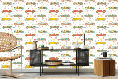 Wallpaper For Children - Vintage Racing Cars