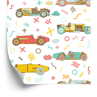 Wallpaper For Children - Vintage Racing Cars