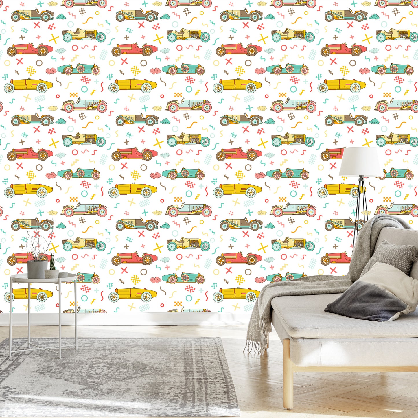 Wallpaper For Children - Vintage Racing Cars