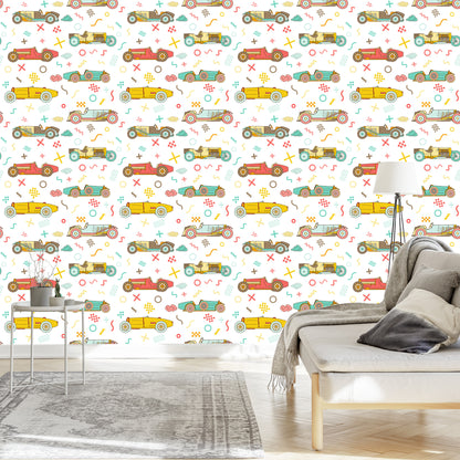 Wallpaper For Children - Vintage Racing Cars