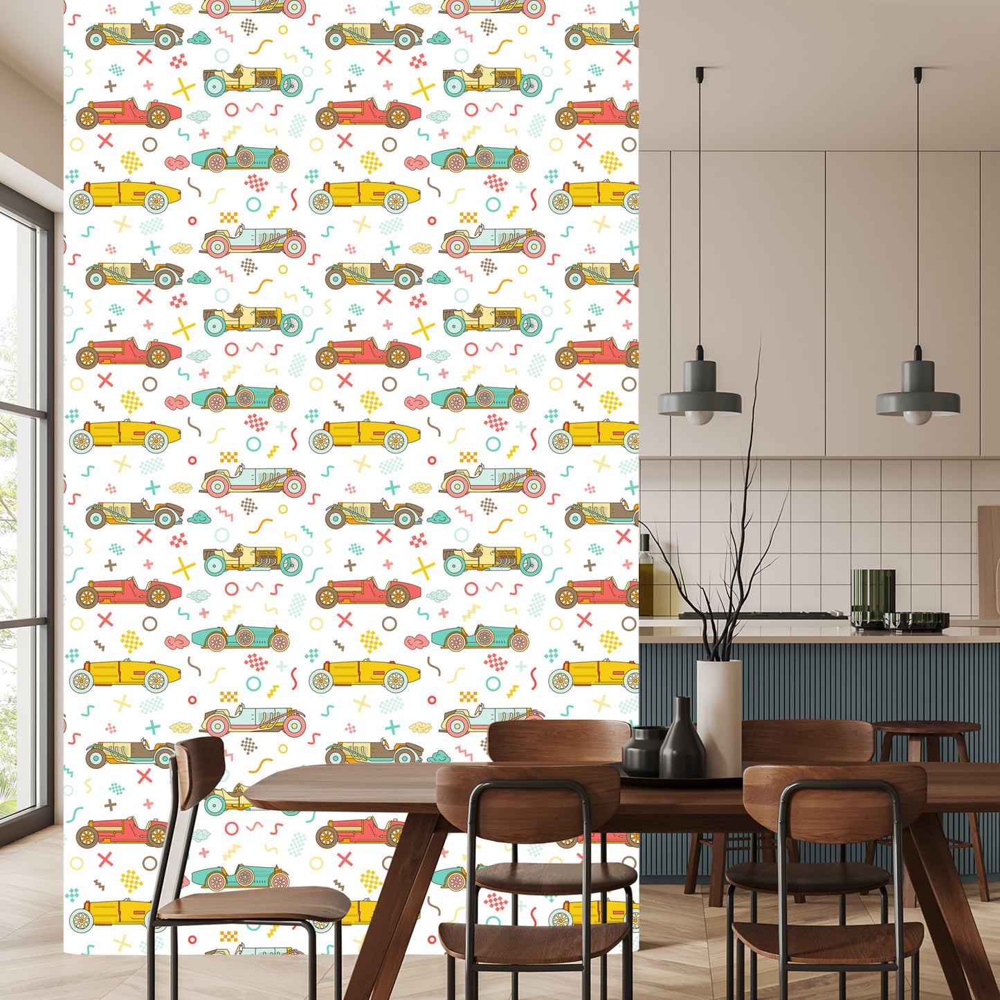 Wallpaper For Children - Vintage Racing Cars