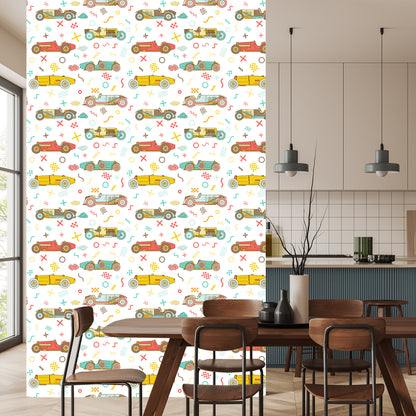 Wallpaper For Children - Vintage Racing Cars