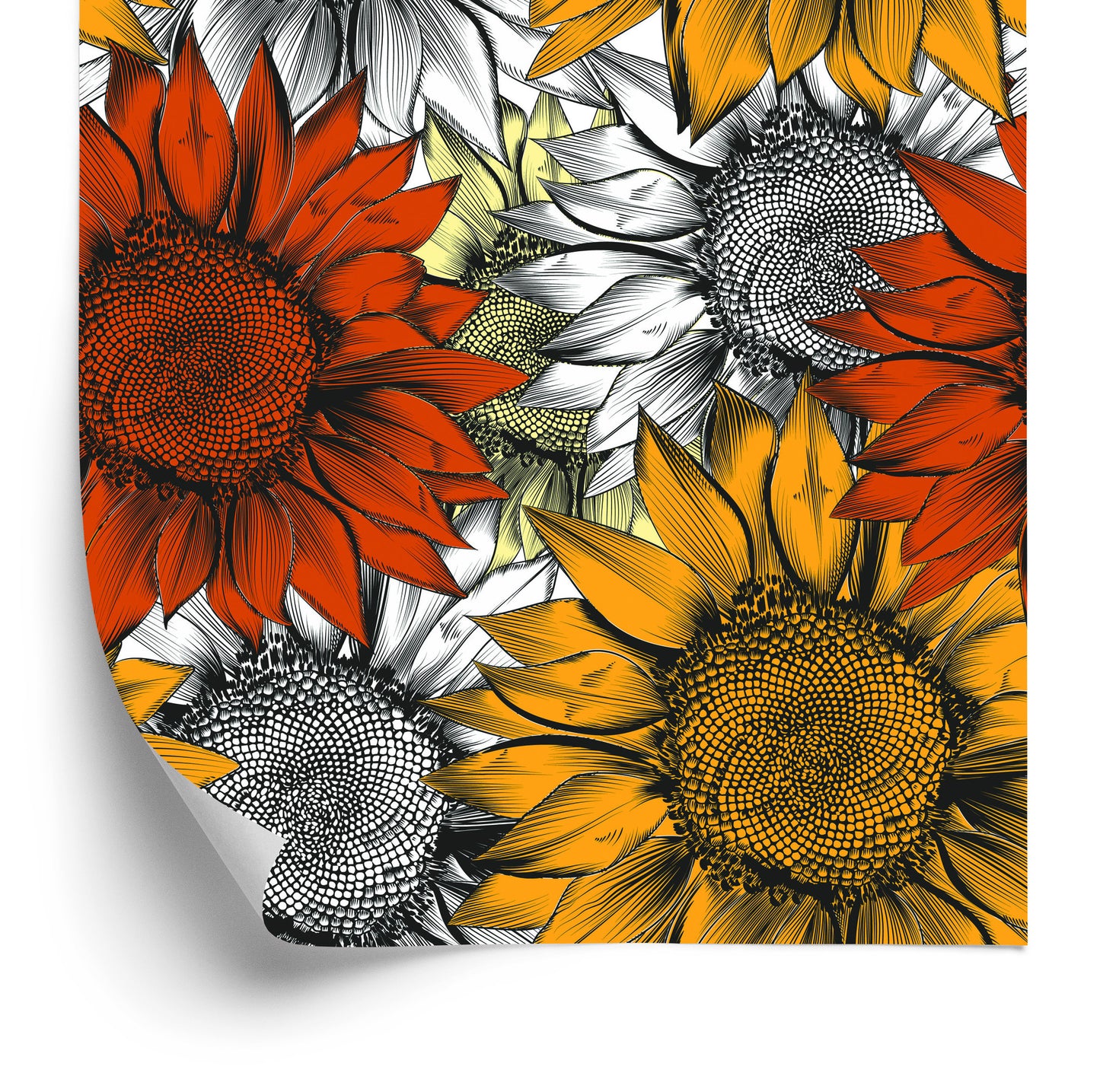 Wallpaper Colorful Sunflowers