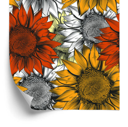 Wallpaper Colorful Sunflowers