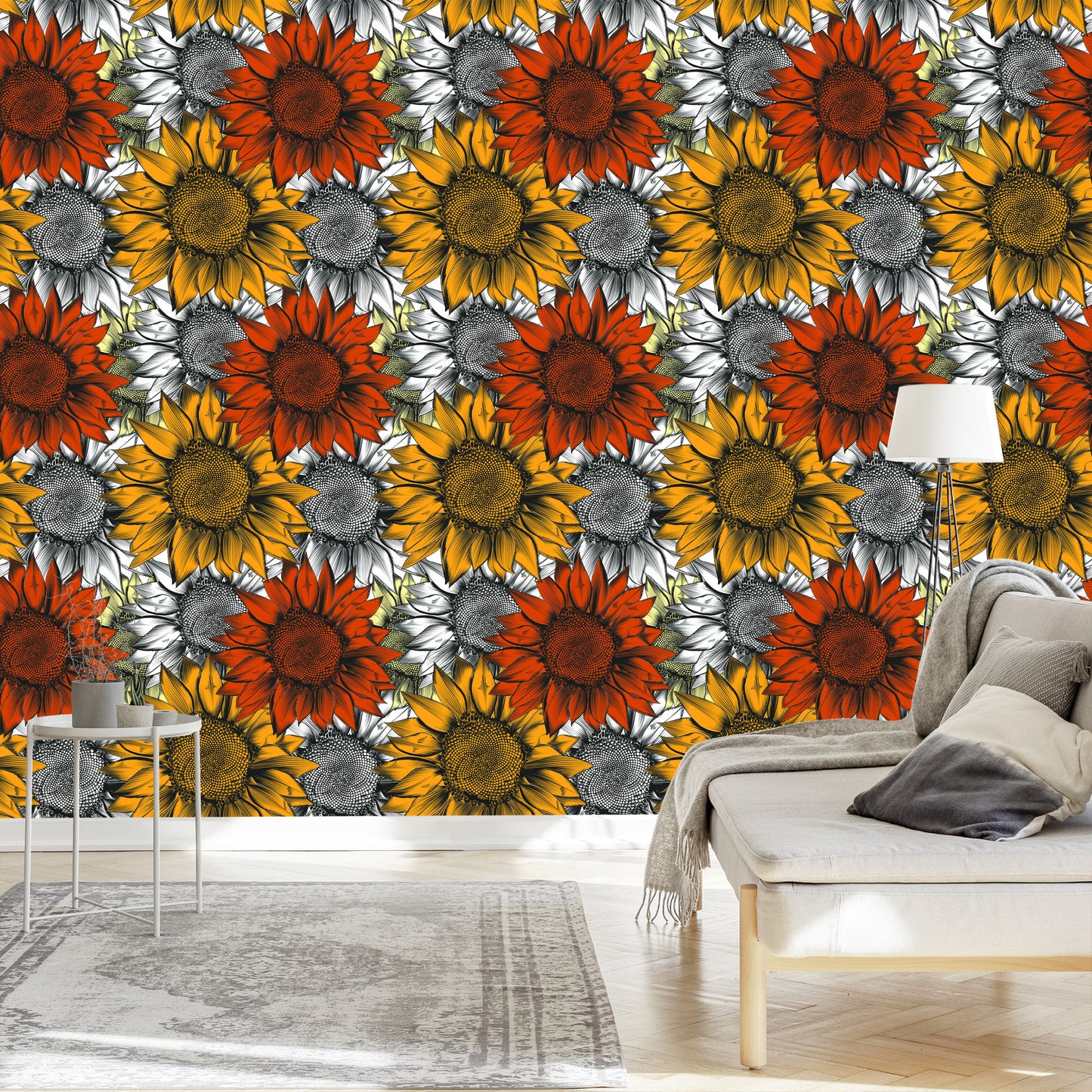 Wallpaper Colorful Sunflowers