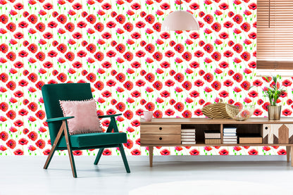Wallpaper Painted Poppies