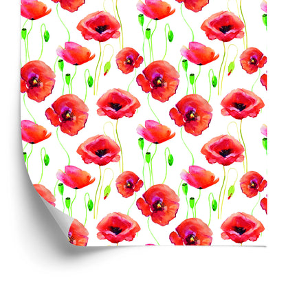 Wallpaper Painted Poppies