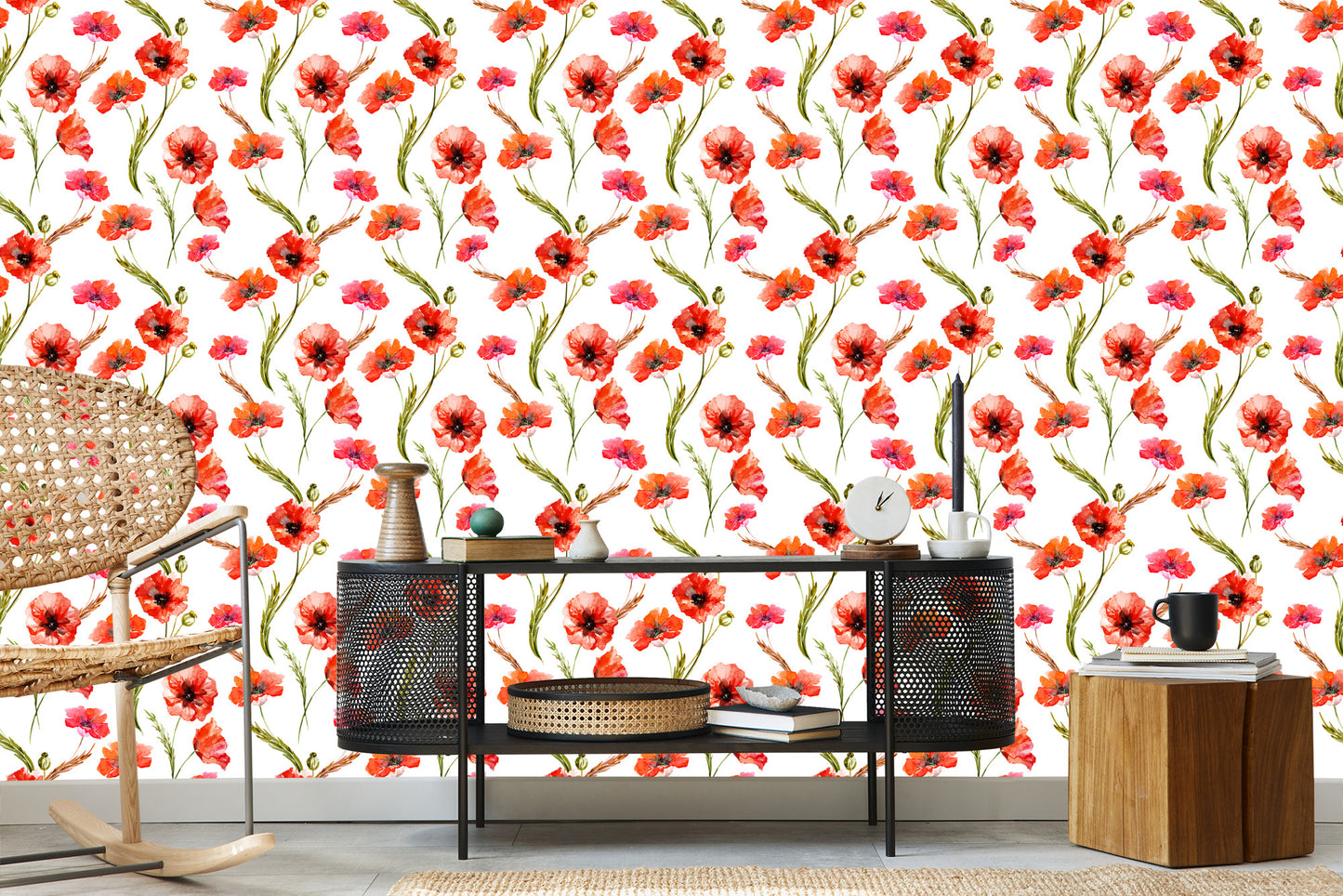Wallpaper Blooming Poppies In The Cereal