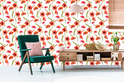 Wallpaper Blooming Poppies In The Cereal