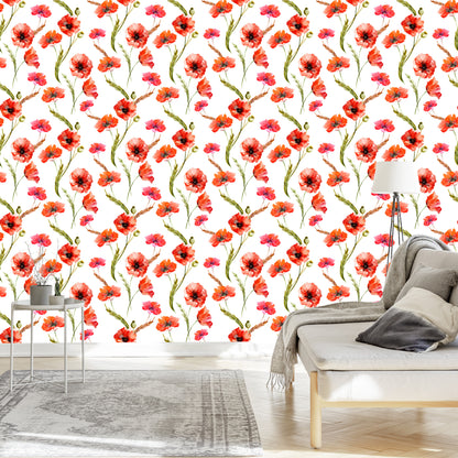 Wallpaper Blooming Poppies In The Cereal